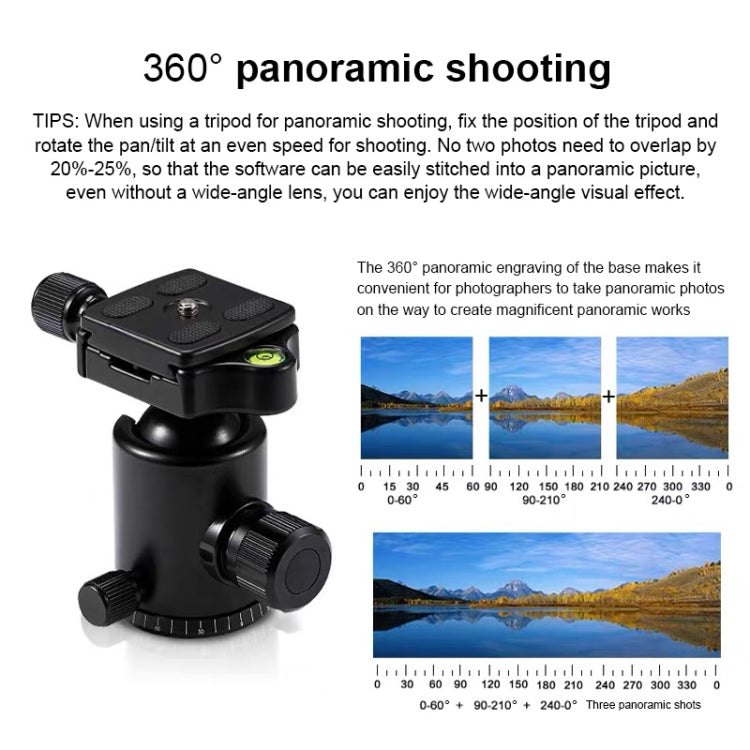 TRIOPO M2508 Multifunction Adjustable 4-Section Portable Aluminum Alloy Tripod Monopod with D-2A Ball Head for SLR Camera, M2508+D2A