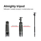 TRIOPO M2508 Multifunction Adjustable 4-Section Portable Aluminum Alloy Tripod Monopod with D-2A Ball Head for SLR Camera, M2508+D2A