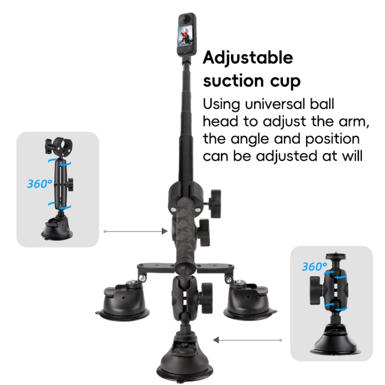 1/4 inch Screw Dual-Leg  Suction Cup Mount and 2 x Single-leg Car Suction Cup Mount Crab Clamps Set, Dual-Leg Suction Cup Mount and 2 x Single-leg Car Suction Cup