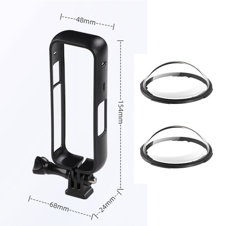 For Insta360 X4 PC Plastic Protective Frame with PC Lens Cover Guard, Frame with PC Lens Cover