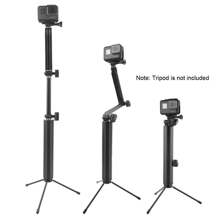 3-Way Monopod + Magic Mount Selfie Stick for DJI, Insta360, GoPro and Other Action Cameras, Length: 24.5-63cm, Length: 24.5-63cm(Black)