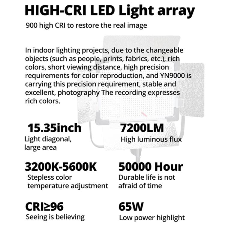 YONGNUO YN9000 900pcs LED Illumination Dimming Studio 3200-5600K Video Light, YN9000 3200-5600K