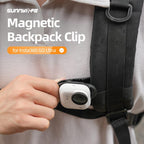 For Insta360 GO Ultra Sunnylife Magnetic Backpack Clip Action Camera Clamp Vertical-Horizontal Mount, For Insta360 GO Ultra Black