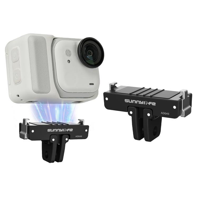 For Insta360 GO Ultra Sunnylife Magnetic Quick Release Adapter Mount Foldable Base Dual-Claws 1/4 Adapter, AD049 For Insta360 GO Ultra