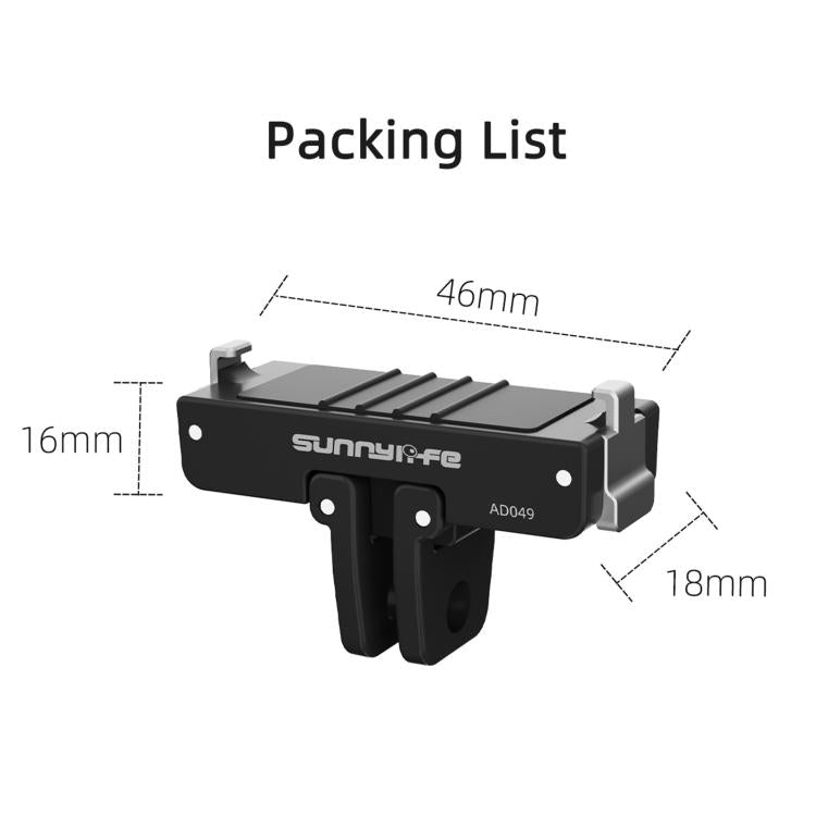 For Insta360 GO Ultra Sunnylife Magnetic Quick Release Adapter Mount Foldable Base Dual-Claws 1/4 Adapter, AD049 For Insta360 GO Ultra