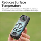 For Insta360 X4 Sunnylife Graphene Case High Thermal Conductivity Protective Case with Hand Strap, Graphene Case
