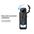 For Insta360 X5 Cold Shoe Carbon Fiber Texture ABS Plastic Protective Frame