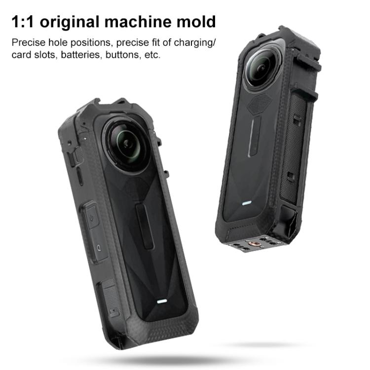 For Insta360 X5 Cold Shoe Carbon Fiber Texture ABS Plastic Protective Frame