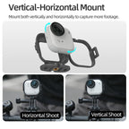 For Insta360 GO Ultra Sunnylife Foldable Vertical-Horizontal Adapter Mount Protective Frame Mounting Brackets Housing Cover, For Insta360 GO Ultra