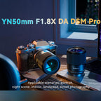 YONGNUO YN50mm F1.8X DA DSM Pro APS-C Frame Standard Prime Lens for FUJIFILM X-mount Mirrorless Cameras, YN50mm F1.8X DA DSM Pro