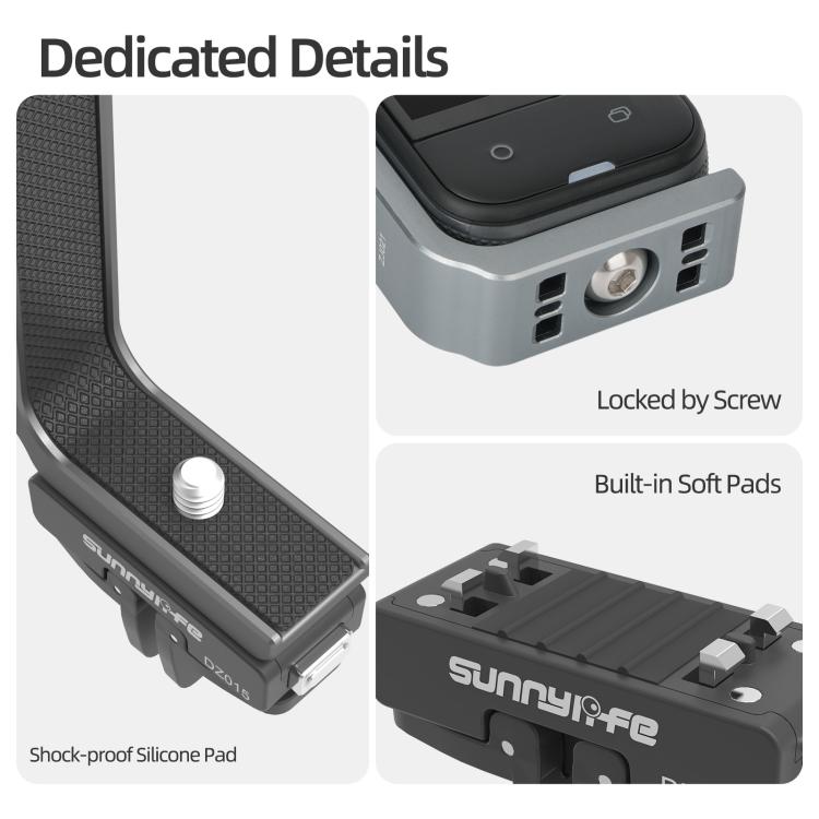 For Insta360 X5 / X4 Sunnylife L-Type Vertical-Horizontal Magnetic Mount with DZ015 Magnetic Adapter Quick Release Mount Adapter Stand