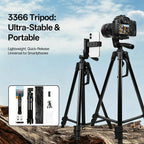 3366 1.4m Portable Phone Live Selfie Tripod DV SLR Camera Stand