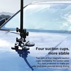 Dual-Leg Magnetic Base Fixed Mount Holder with Selfie Stick Kit for GoPro and Other Action Cameras, Holder with Selfie Stick Kit