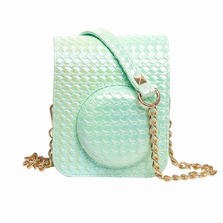 For FUJIFILM instax mini 12 Colorful Woven Leather Case Full Body Camera Bag + Photo Album with Strap