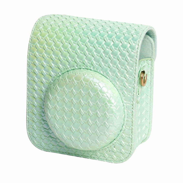 For FUJIFILM instax mini 12 Colorful Woven Leather Case Full Body Camera Bag + Photo Album with Strap