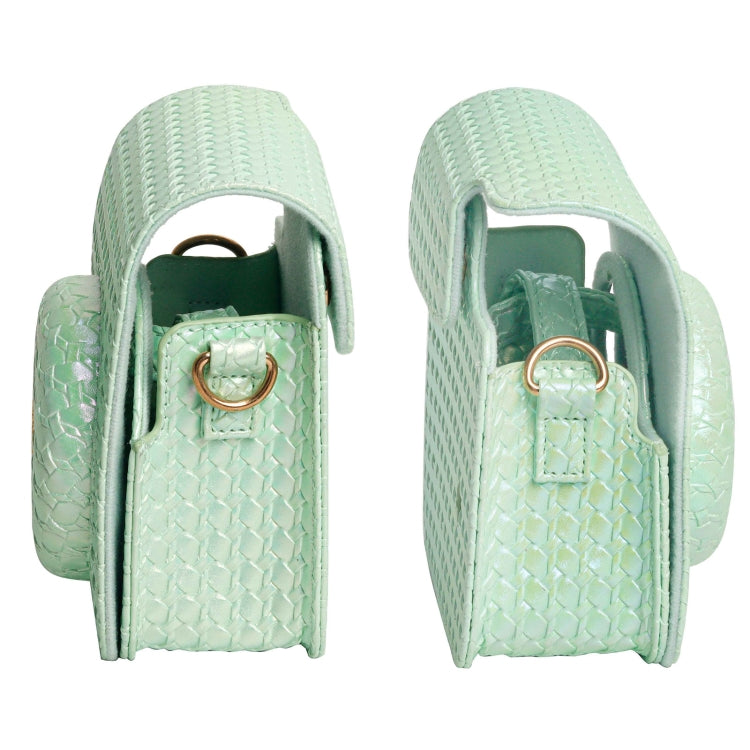 For FUJIFILM instax mini 12 Colorful Woven Leather Case Full Body Camera Bag + Photo Album with Strap