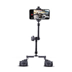 Dual-leg Suction Cup Articulating Friction Magic Arm Phone Clamp Mount, Dual-leg Suction Cup Magic Arm