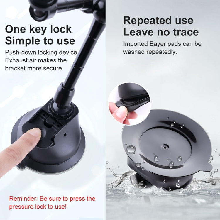 Dual-leg Suction Cup Connecting Rod Arm Phone Clamp Mount, Dual-leg Suction Cup Connecting Rod