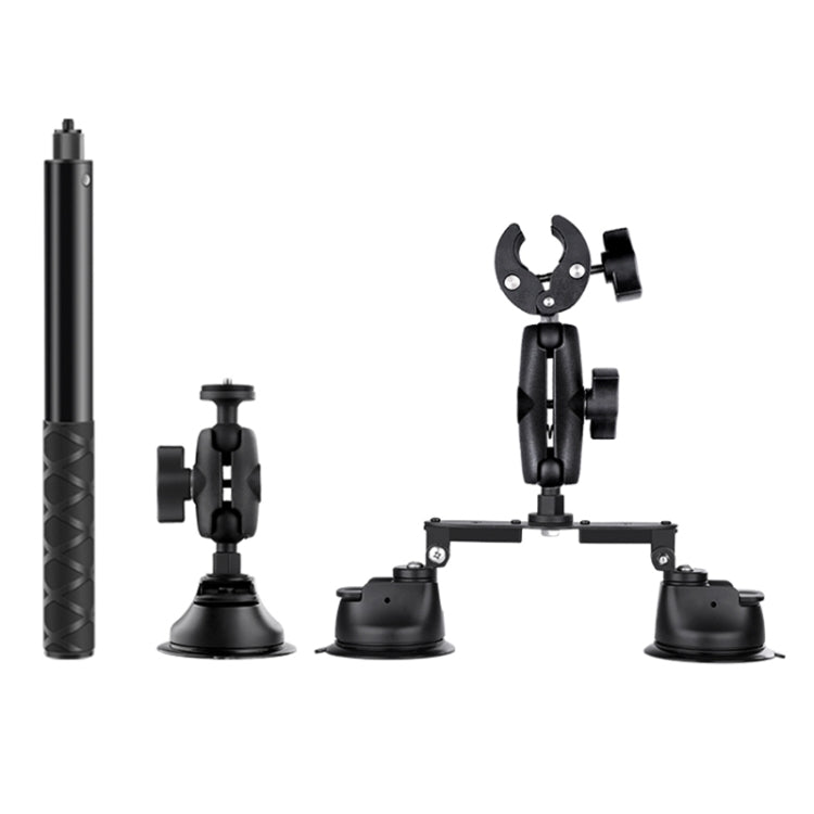 Dual-leg Suction Cup + Single Suction Cup with Selfie Stick Kits, Suction Cup Selfie Stick