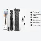 360 Universal Selfie Live Tripod Mount with Head & Phone Clamp, Selfie Live Tripod