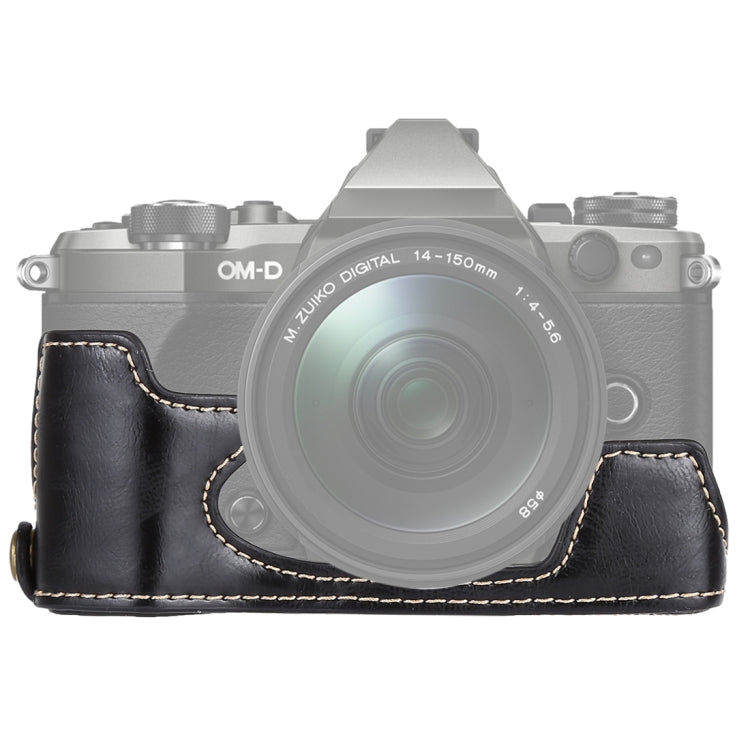 1/4 inch Thread PU Leather Camera Half Case Base for Olympus EM5 / EM5 Mark II, For Olympus EM5