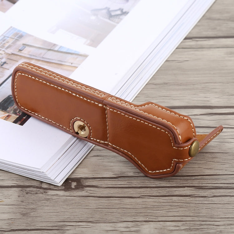 1/4 inch Thread PU Leather Camera Half Case Base for Olympus EM5 / EM5 Mark II, For Olympus EM5