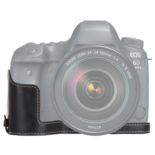 1/4 inch Thread PU Leather Camera Half Case Base for Canon EOS 6D /  6D Mark II, For Canon 6D2