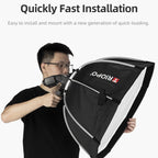 TRIOPO KS65 65cm Speedlite Flash Octagon Parabolic Softbox Diffuser with Bracket Mount Handle for Speedlite, KS65