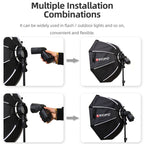 TRIOPO KX65 65cm Dome Speedlite Flash Octagon Parabolic Softbox Diffuser for Speedlite, KX65