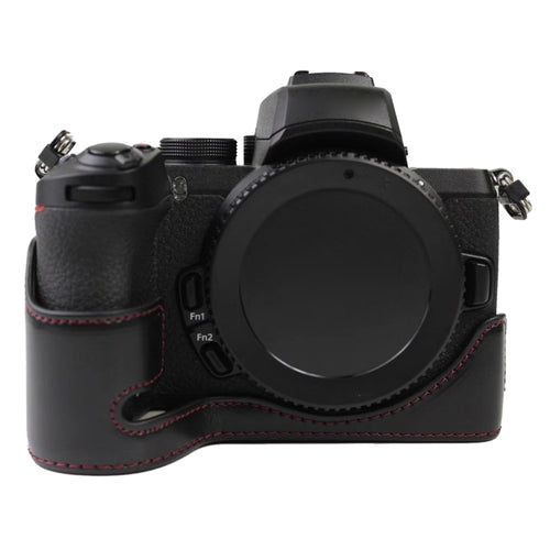 1/4 inch Thread PU Leather Camera Half Case Base for Nikon Z50, For Nikon Z50
