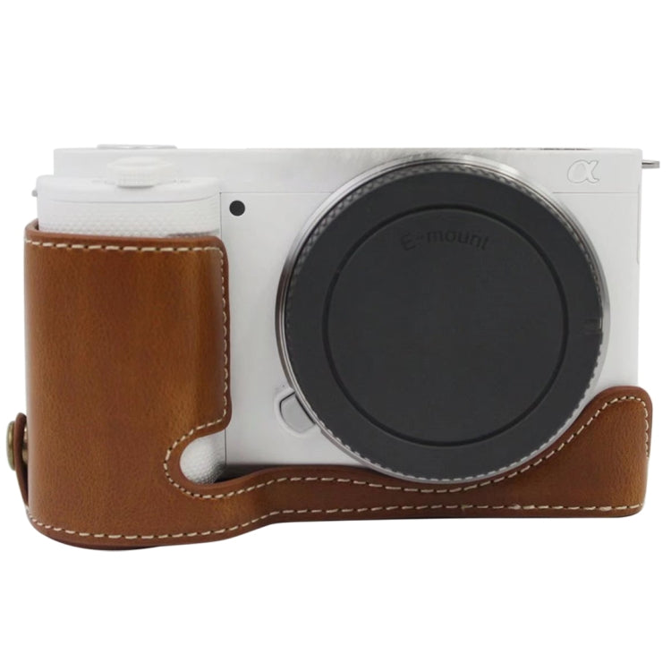 1/4 inch Thread PU Leather Camera Half Case Base for Sony ZV-E10 / ZV-E10L, For Sony ZV-E10