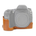 1/4 inch Thread PU Leather Camera Half Case Base for Canon EOS 80D / 70D, For Canon EOS 80D