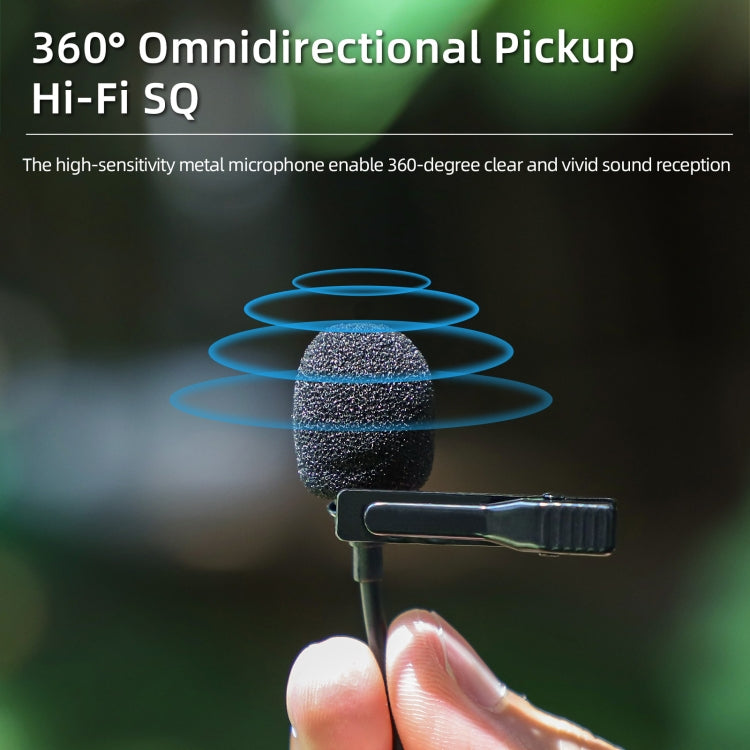 For Insta360 X4 Sunnylife Lavalier Clip Type-C Recording Microphone, For Insta360 X4