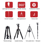 TRIOPO K2508S+B1S Adjustable Portable  Aluminum Alloy Tripod with Ball Head for SLR Camera, K2508S+B1S (Black), K2508S+B1S (Gold), K2508S+B1S (Red)