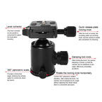TRIOPO T226 Adjustable Portable  Aluminum Alloy Tripod with D-0 Ball Head for SLR Camera, T226