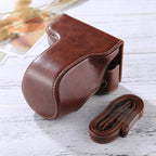 Full Body Camera PU Leather Case Bag with Strap for FUJIFILM X-A3 / X-A2/ X-M1 / X-A10 (16-50mm / 18-55mm / XF 35mm Lens), For FUJI X-A3
