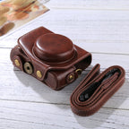 Full Body Camera PU Leather Camera Case Bag with Strap for Canon PowerShot G7 X Mark II, For Canon PowerShot G7 X Mark II, For G7X II, For G7X Mark II