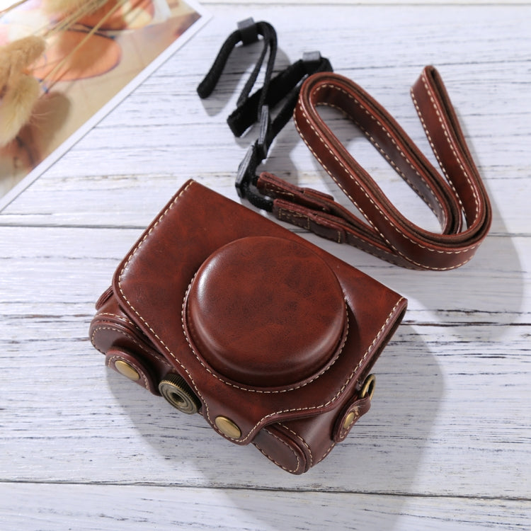 Full Body Camera PU Leather Camera Case Bag with Strap for Canon PowerShot G7 X Mark II, For Canon PowerShot G7 X Mark II, For G7X II, For G7X Mark II