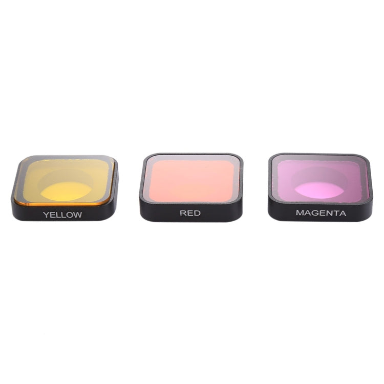 3 in 1 Snap-on Red / Yellow / Purple Color Lens Filter for GoPro HERO6 /5, Red / Yellow /Purple Color Lens
