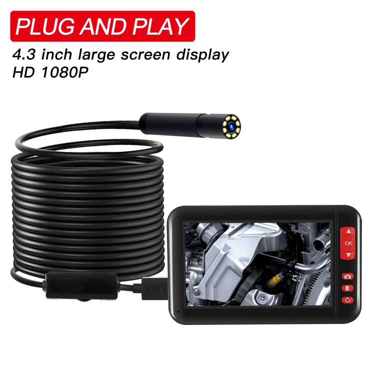P20 4.3 Inch Screen Display HD1080P Inspection Endoscope with 8 LEDs, Length: 2m, Lens Diameter: 8mm, Mild Line, Length: 2m, Mild Line