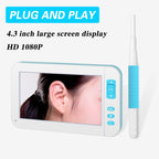 C01 4.3 Inch Screen Display HD1080P Visual Earspoon Endoscope with 6 LEDs, Diameter:5.5mm, C01 5.5mm