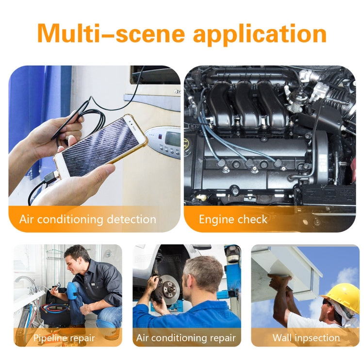 Y101 8mm Spiral Head 3 In 1 Waterproof Digital Endoscope Inspection Camera, Length: 3.5m Flexible Cable, Length: 3.5m Flexible Cable