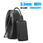 F220 5.5mm HD 5.0MP WIFI Endoscope Inspection Camera with 6 LEDs, Length: 10m, Length: 10m