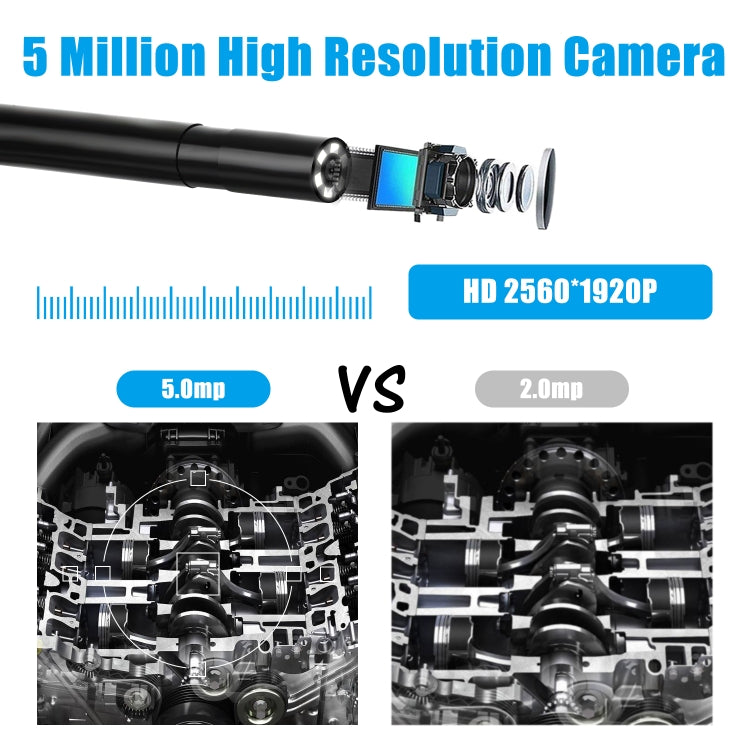 F220 5.5mm HD 5.0MP WIFI Endoscope Inspection Camera with 6 LEDs, Length: 10m, Length: 10m