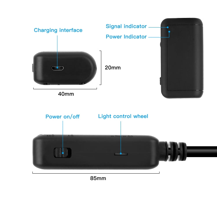 F220 5.5mm HD 5.0MP WIFI Endoscope Inspection Camera with 6 LEDs, Length: 10m, Length: 10m