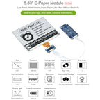 Waveshare 5.83 inch 648x480 Pixel Black White E-Paper E-Ink Display Module for Raspberry Pi Pico, SPI Interface, 20126