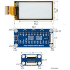 Waveshare 2.13 inch 212 x 104 Pixel Black / White Flexible E-Paper E-Ink Display Module for Raspberry Pi Pico, SPI Interface, 20124