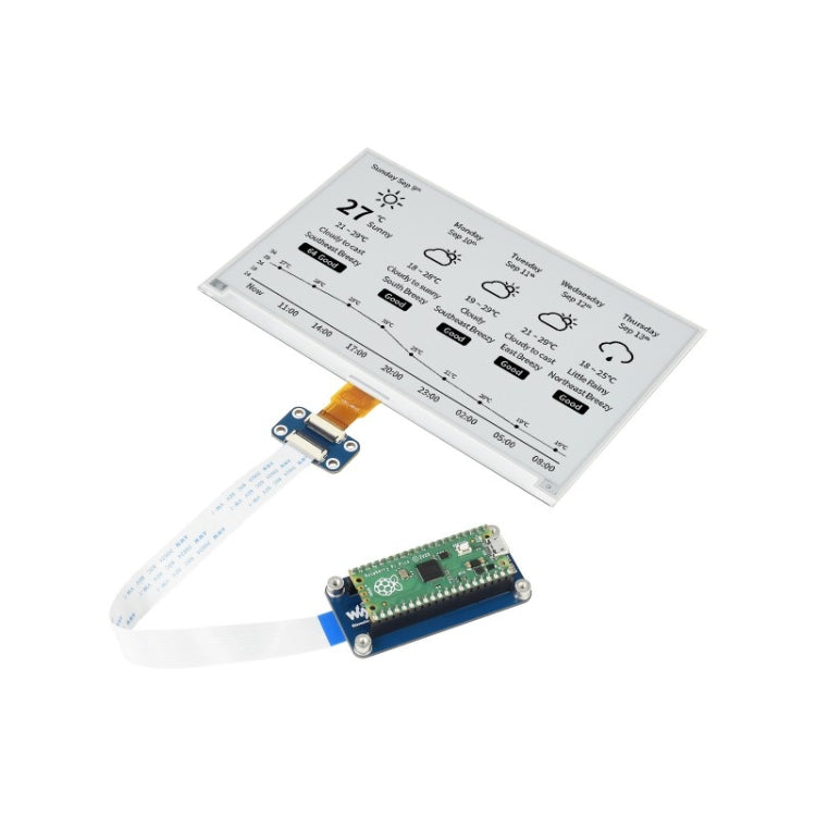 Waveshare 7.5 inch 800x480 pixel Black White E-Paper E-Ink Display Module for Raspberry Pi Pico, SPI Interface, 20128