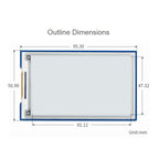 Waveshare 3.7 inch 480x280 Pixel E-Paper E-Ink Display Module for Raspberry Pi Pico, 4 Grayscale, SPI Interface, 20123