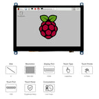 Waveshare 5 inch Slimmed-down Version 800 x 480 Toughened Glass Panel Capacitive Touch Screen LCD (H), 5 inch